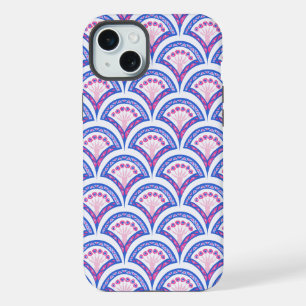 motif damassé floral bleu