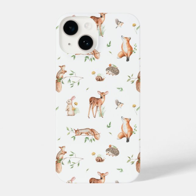 Coque iPhone Motif d'amis animaux de bois mignon (Verso)