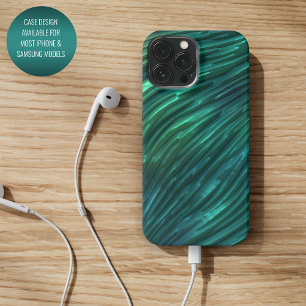 Coque iPhone 16 Pro Max Motif d'art 3D bleu sarcelle foncé vert funky cool