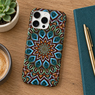 Coque iPhone 16 Pro Max Motif d'art mandala kaléidoscope bohème élégant