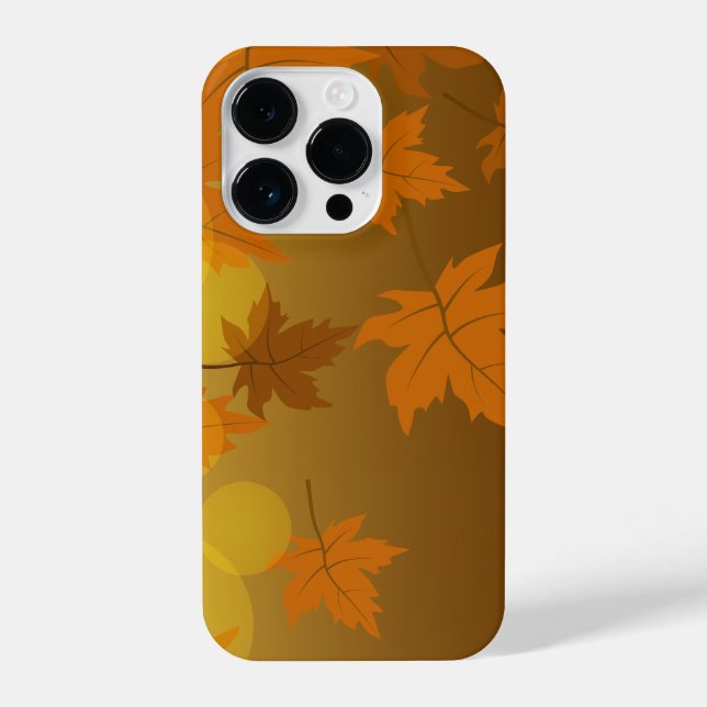 Coque iPhone Motif d'automne avec feuilles d'érable en chute et (Verso)