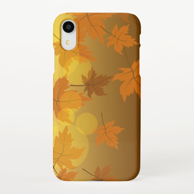 Coque iPhone Motif d'automne avec feuilles d'érable en chute et (Dos)