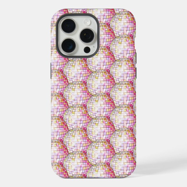 Coque iPhone Motif de bal Disco Rose (Verso)