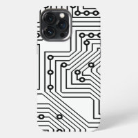 Motif de carte de circuit imprimé rétro noir moder