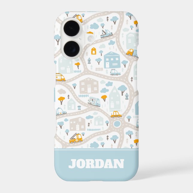 Coque iPhone Motif de carte de quartier de Cute Pastel (Verso)