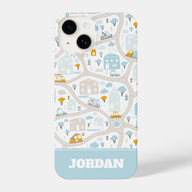 Coque iPhone Motif de carte de quartier de Cute Pastel (Verso)