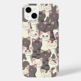Motif de chats blancs et gris