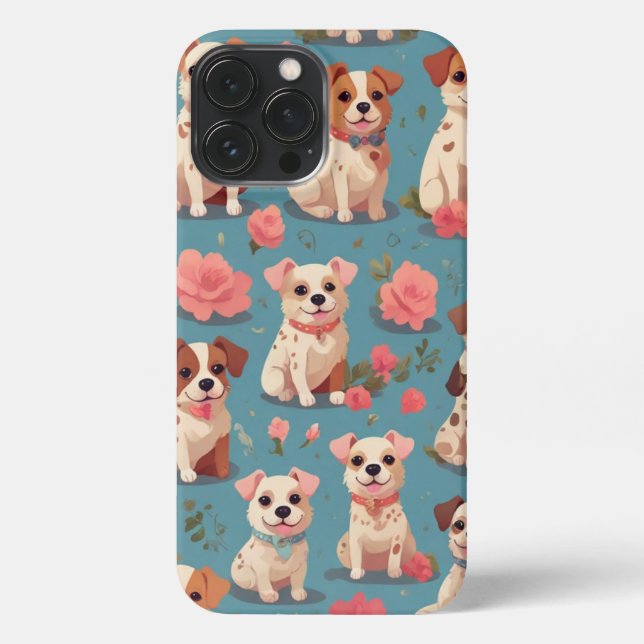 Coque iPhone Motif de chiens coupés (Verso)