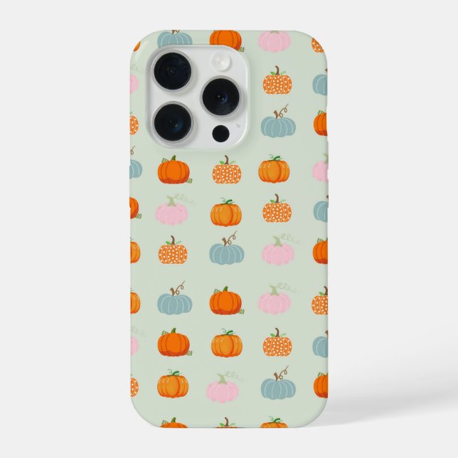 Coque iPhone Motif de citrouilles multicolores (Verso)