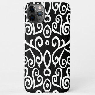 Coque iPhone 11Pro Max Motif de coeur noir et blanc