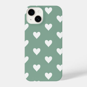 Coque Pour iPhone 14 Motif de coeur vert Sage