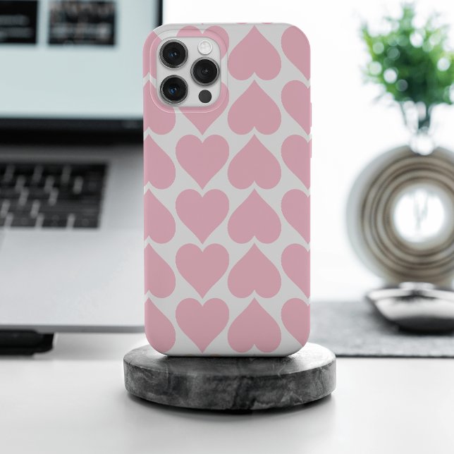 Coque iPhone Motif de cœurs roses, romantique, amour (Créateur téléchargé)