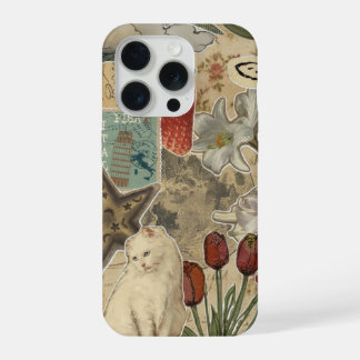 Motif de collage floral de chat – Conception artis