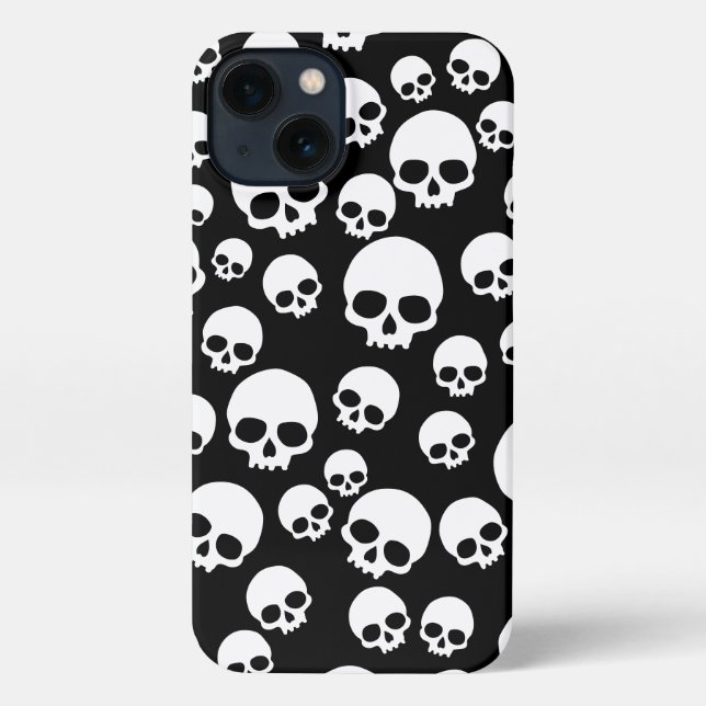 Coque iPhone Motif de crânes aléatoires (Verso)