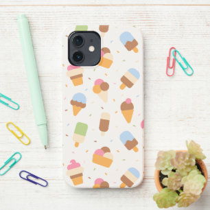 Coque iPhone 12 Motif de crème glacée, cône de crème glacée, Popsi