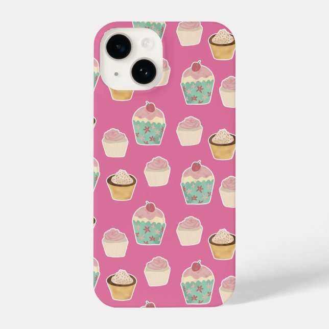 Coque iPhone Motif de cupcake rose (Verso)