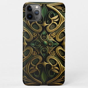 Coque iPhone 11Pro Max Motif de décoration en bronze vert