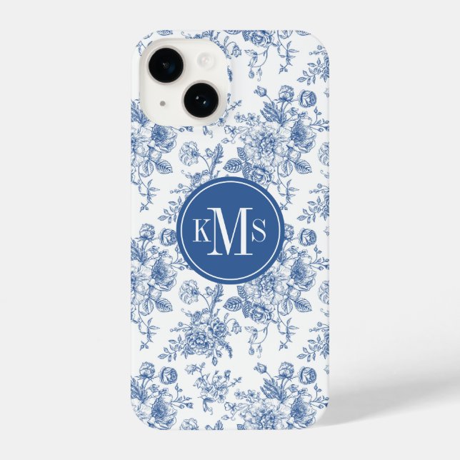 Coque iPhone Motif de fleurs bleues (Verso)