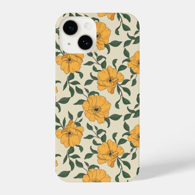 Coque iPhone Motif de fleurs de crapaud orange (Verso)