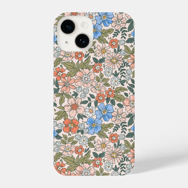 Coque iPhone Motif de fleurs du jardin de corail (Verso)
