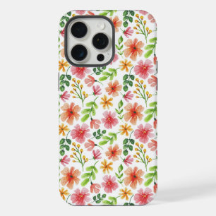 Motif de fleurs roses à l'aquarelle