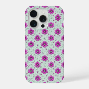 Motif de fleurs roses avec gouttelettes