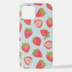 Coque iPhone 12 Motif de fraise de menthe