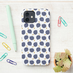 Coque iPhone 12 Motif de fruits de la bombe Abstraite bleue marine