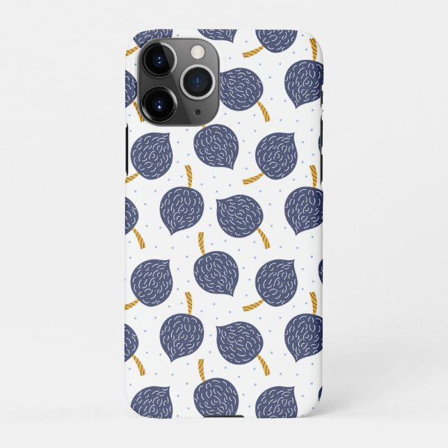 Coque iPhone Motif de fruits de la bombe Abstraite bleue marine (Dos)