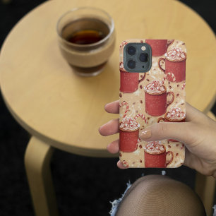 Coque iPhone 16 Pro Max Motif de housse pour chocolat chaud Noël vintage