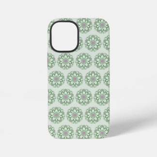 Coque iPhone 12 Mini motif de lotus vert vintage
