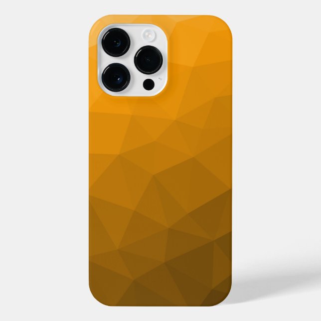 Coque iPhone Motif de maillage géométrique dégradé orange (Verso)