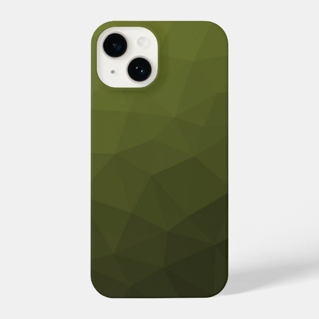 Coque iPhone Motif de maillage géométrique dégradé vert de l'Ar (Verso)