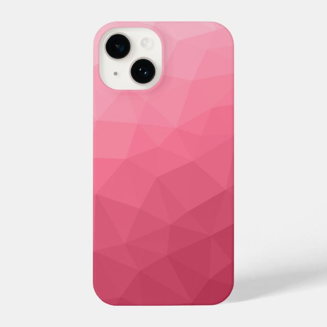 Coque iPhone Motif de maillage géométrique rose rose clair (Verso)