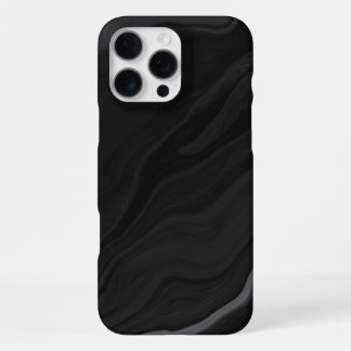 Coque iPhone 16 Pro Max Motif de marbre en pierre noire élégant