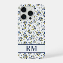 Motif de monogramme à l'olive de style country fra