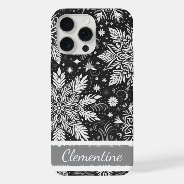Coque iPhone Motif de Noël Snowflake (Verso)