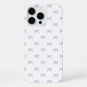Coque iPhone 16 Pro Max Motif de nœud papillon violet Coquette Girly Print