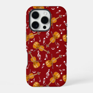 Coque iPhone 16 Pro Motif de notes de musique violon