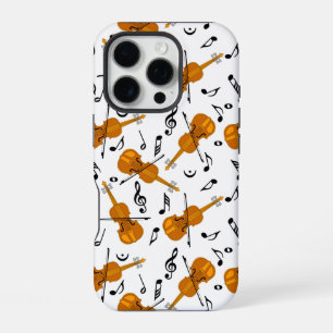 Coque iPhone 16 Pro Motif de notes de musique violon