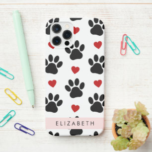 Coque iPhone 12 Pro Motif De Pâtes, Pâtes Noires, Coeurs Rouges, Votre