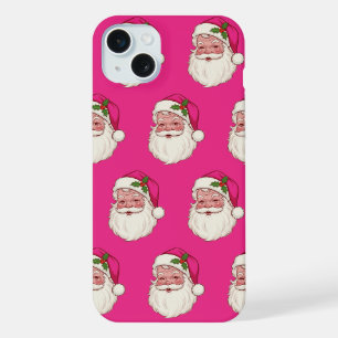Motif de Père Noël vintage rose chaud festif amusa
