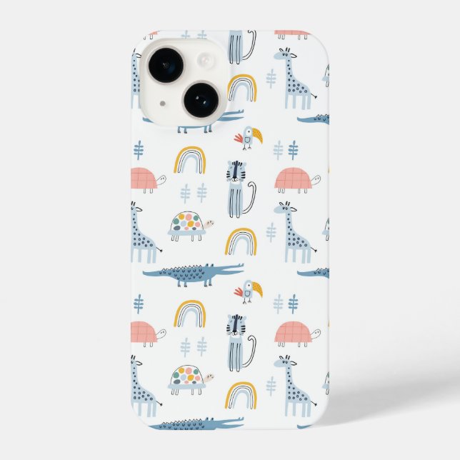 Coque iPhone Motif de plaisir animal Doodle (Verso)