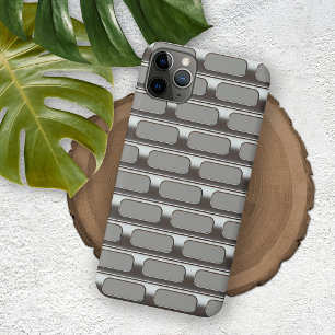 Coque iPhone 11Pro Max Motif de réseau industriel Retro Faux en acier ino