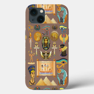 Etui iPhone 13 Motif de symbole hiéroglyphique ancien égyptien