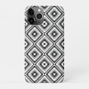 Coque iPhone 11Pro Motif de symboles BW+gris Aztec stylisé