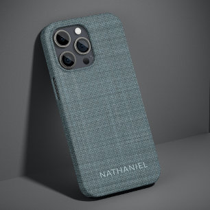 Etui iPhone 13 Pro Motif de texture gris Turquoise foncé personnalisé