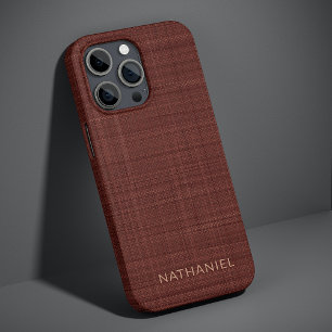 Coque iPhone 16 Pro Max Motif de texture rouge vin bordeaux foncé personna