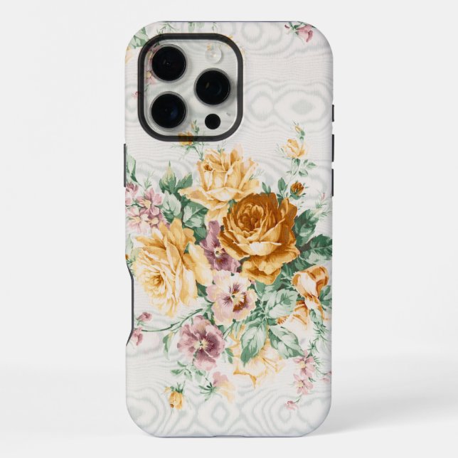 Coque iPhone Motif de tissu floral antique (Verso)
