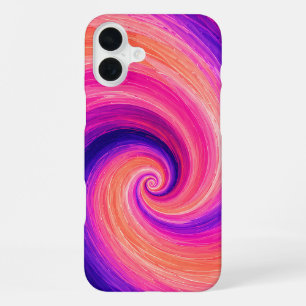 Coque iPhone 16 Plus Motif de tourbillon de peinture en spirale abstrai